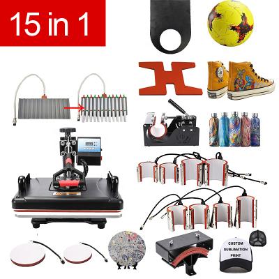 China Hotels 15 in 1 Heat Press Machine Sublimation Machine T-shirt Heat Press Transfer Machine for sale