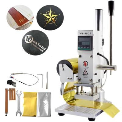 China Garment Shops Professional Golden Leather Logo Embossed Hot Foil Stamping Machine for sale