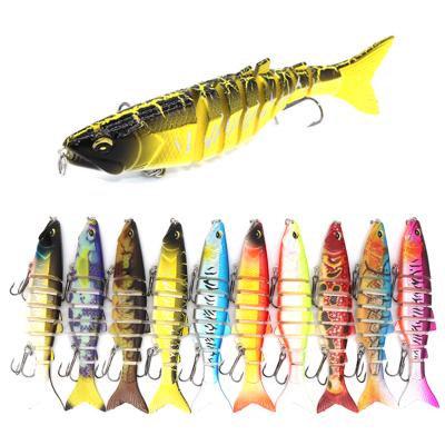 China Plastic Popular Artificial Products 12cm/4.7in 19.6g 8 Bait Segmented Multi Jointed Swimbait Minnow Fishing Sinking Lures for sale