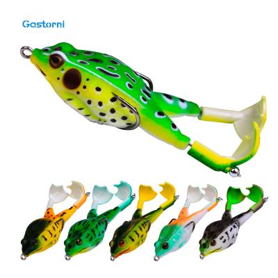 China Amazon Hot Sale 95mm Artificial Llastic 13.5g Llastic Silicone Bait Lure Frog Hooks Fishing Frog Lure Soft for sale