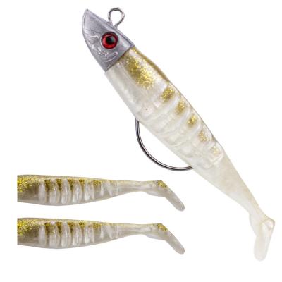 China Lead+PVC GASTORNI Selling Lower Moq 11cm Double 25g Color Lead Sinking Shad Soft Fishing Lure for sale