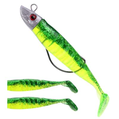 China PVC Lead Gastorni Wholesale 15g 25g Lead Head Black Fishing Bass Crazy Minnow Soft Lure for sale