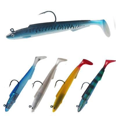 China ABS Jig Plastic Artificial Head Body Soft Silicone Fishing Lures Black Minnow Lure for sale