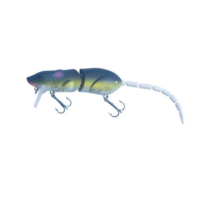 China 2 Segment Lure Minnow Mouse Artificial Fishing Plastic Rat Lure 85mm Wobblers 15.5g Crankbait Pike Bass Bionics Mouse Bait LA-01 for sale