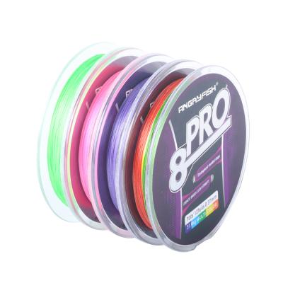 China Hot Selling High Strength 100m 114m 8 Strands Braided Coated Fishing Line Pe Braid Fishing Line for sale