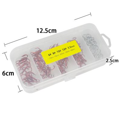 China With Fishing Split Rings GASTORNI All Size Treble Hooks High Carbon Steel Fishing Hooks Durable 100pcs/box With Fishing Split Rings for sale