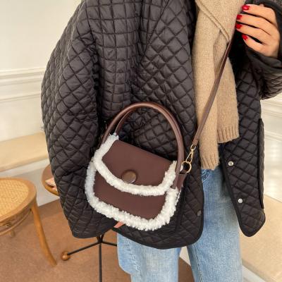 China Small Square Bag Mini Frosted Furry Shoulder Messenger Fashion Designer Fashion Luxury Waterproof Handbags Bag Women for sale