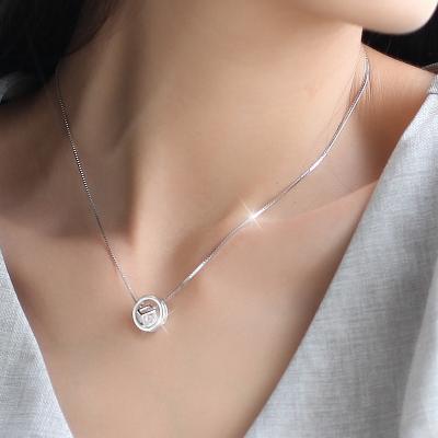 China New durable s925 sterling silver diamond necklace chain korean silver jewelry for sale