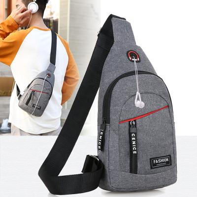 China Factory Direct Sales Durable Trend Outdoor Earphone Messenger Bag Shoulder Business Men's Casual Sports Trunk Package Bag for sale