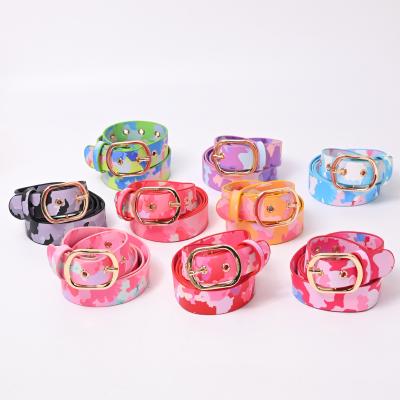 China 2021 Women's Casual Belts PU Leather Tie Dye Women's Fashion Waist Belt Dropship Dropshipping For Girls for sale