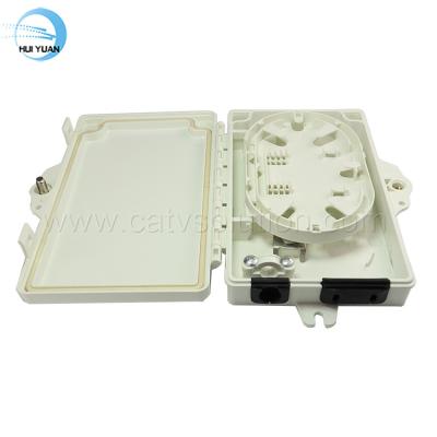 China FTTH FTTB FTTX Network 2 Core FTTH Optical Splice Tray With PLC 1X2 SC Fiber Optic Patch Panel Plastic Termination Box for sale