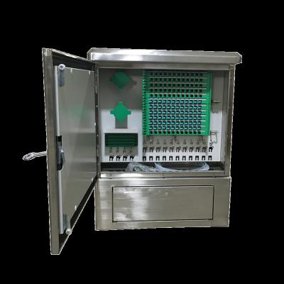 China FTTH FTTB FTTX Network 144 Fiber Optic Outdoor Fiber Distribution Cabinet With Splice Module Stainless Steel 304 for sale