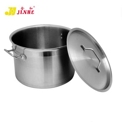 China JINHE SUSTAINABLE deep polished stainless steel kitchen pot cookware set aluminum cooking pots for sale