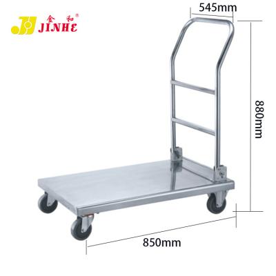 China Hand Capacity Flat Bed Transport JINHE Best Selling Platform Structure Hand Trolley Trolley For Trolley for sale