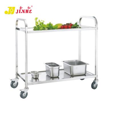 China JINHE Classic Round Household Metal Stainless Steel Floor Trolley Cleaning Cart for sale