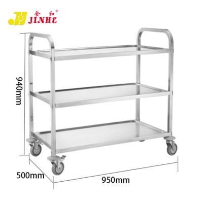 China Classic Affordable Kitchen Trolley 3 Tier Stainless Steel Good Quality Price Mobile Organizer Kitchen Trolley Cart for sale