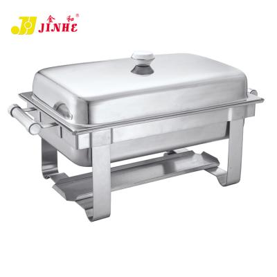 China JINHE Kitchen Equipment Non-Stick Rectangle Chaffers Saving Plate Chafing Food Warmer for sale