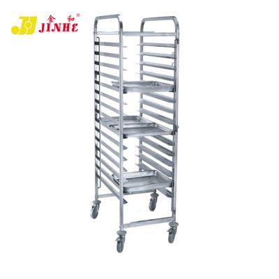 China JINHE Classic Stainless Steel Tray Wholesale Metal Drying Rack Trolley for Baking Trays for sale