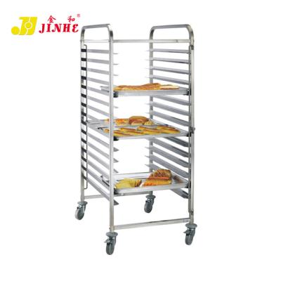 China JINHE Classic Metal Tray Bakery Rack Trolley Bread Baking Tray Kitchen Trolley for Trolley for sale