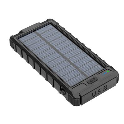 China Portable Charging Support Factory 10000mAh Quick Charger Waterproof Mobile Solar Powerbank Led Solar Power Bank for sale