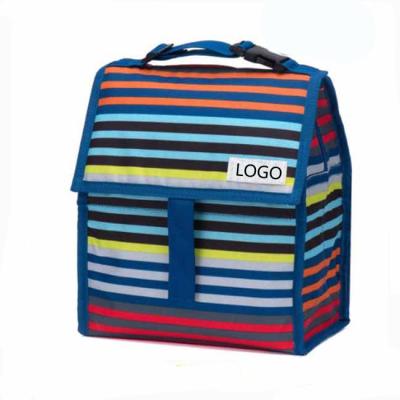 China Food Custom Design Cooler Fashion Lunch Bag With Colorful Fabric for sale