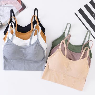 China Hot Selling QUICK DRY Solid Color Radio Sling Comfortable Nylon Breathable Women Underwear Seamless Bra for sale