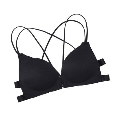 China Hot sale QUICK DRY comfot one-piece push up back free women wire sling halter underwear beauty seamless bra for sale