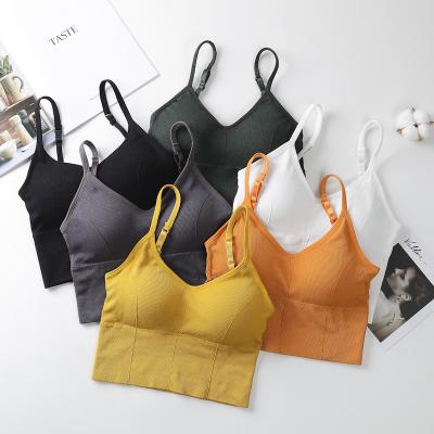 China Streetwear girls baliga double back sling comfortable bra solid color QUICK DRY U sleeveless seamless bra for women for sale