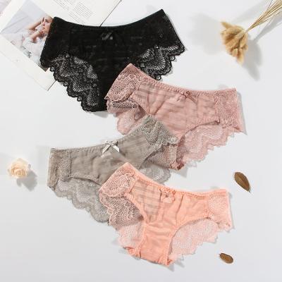 China High Quality Breathable Healthy Luxury Ice Silk Lace Panties Female Invisible Seamless Panties Antibacterial Underwear For Women for sale