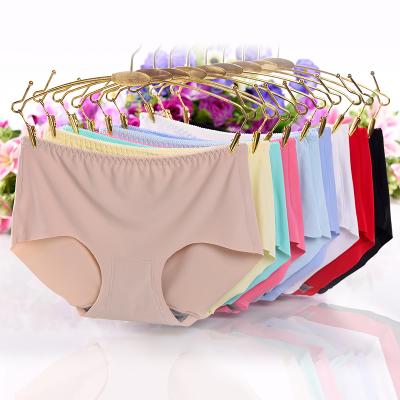 China Factory Outlet Comfortable Daily Women's Breathable Ice Silk Lace Panties Underwear Antibacterial Nylon Ladies Panties for sale