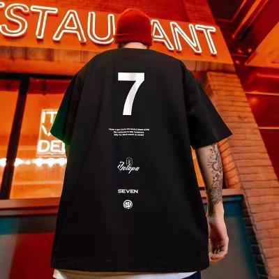 China wholesale Men's T-shirt Summer Anti-wrinkle Street Retro T-shirt Hip Size Looser Print Short Sleeve Black Hops Oversize White T-shirt for sale