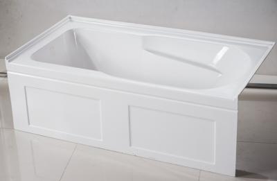 China cUPC skirted acrylic bathtub price three sides double tile flange 4mm pure acrylic sheet for sale