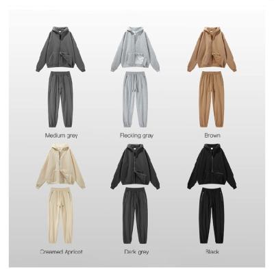 China 2021 Nutumn anti-wrinkle and winter trombone zipper velvet no more velvet men's high street fashion brand sweatpants and hoodies for sale