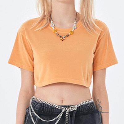 China 2022 new old-fashioned style breathable soft and fresh pure desire hip-hop girl sexy navel cropped women's short T-shirt for sale