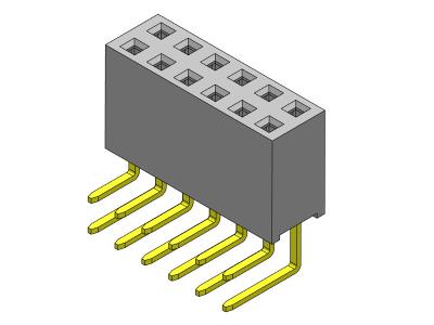 중국 R/A Dip TYPE 2.54 Mm Pitch Female Header 1*2PIN To 1*40PIN H=8.50mm 판매용