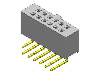 Κίνα Dual Row R/A TYPE Female Pin Connector 2.54 Mm 2*2PIN To 2*40PIN H=8.50mm προς πώληση