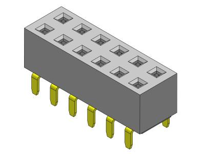 China Female Header Connector 2.54mm Dual Row Dual Entry TYPE 2*2PIN To 2*40PIN H=5.00mm for sale