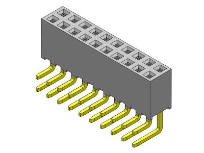 中国 2*2PIN To 2*40PIN Dip Connectors 2.00mm Dual Row R/A Dip TYPE 販売のため