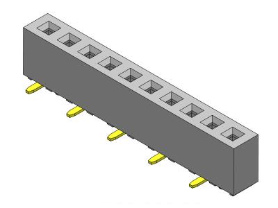 China 2.00mm Single Row SMT TYPE PCB Header Connector 1*2PIN To 1*40PIN H=4.30mm for sale