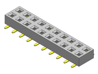 중국 Dual Row SMT TYPE 2.54 Female Header 2*2PIN To 2*40PIN H=2.00mm 판매용