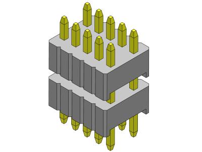 Cina Tipo diritto 1.27*2.54mm 2*2 PIN To 1*40PIN SQ0.46mm della pila doppia di fila di Pin Header Connector 1.27mm Serise in vendita