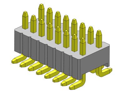 Cina SMT Type Double Row Pin Header 1.27*2.54mm 2*2PIN To 2*50PIN SQ0.46mm in vendita