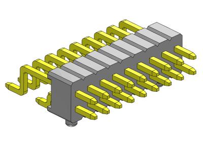 China 1.27mm Universal Pin Connectors Dual Row R/A 1*2PIN To 1*33PIN SQ0.40mm en venta