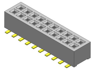 China 1.00mm Dual Row Pin Female Header Connector 2*3PIN To 2*40PIN en venta