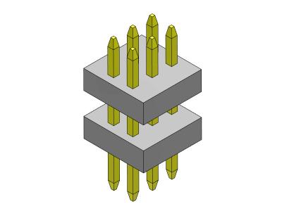 China 2*3PIN To 2*40PIN SQ0.30mm Pin Female Header Connector 1.00mm  Stack Straight Type en venta