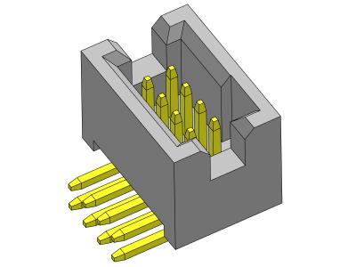 China Electronics Box Header Connector 1.27mm Dual Row R/A Dip Type zu verkaufen