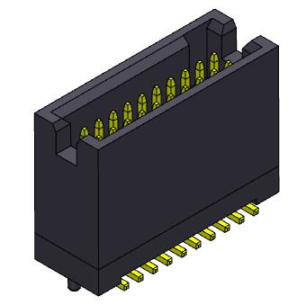 China Dual Row 1.27 Mm Box Header SMT Type With Pegs 300V AC/DC zu verkaufen