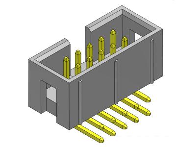 China Dual Row 2.54 Mm Box Header Right Angle Type 2*3-2*32Pin Nylot6T 3AMP zu verkaufen