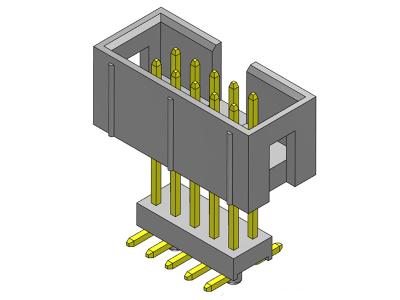 China 2*3-2*32Pin Box Header 2.54mm Dual Row Elevated SMT Dip Type zu verkaufen