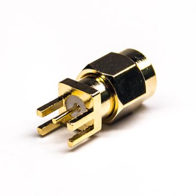 Cina Full Brass RF Coaxial Connector SMA Male Connector For Pcb Vertical 180° in vendita